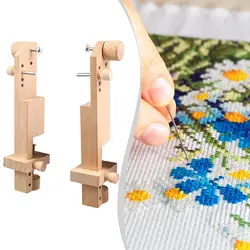 Estante de punto de cruz de escritorio, soporte de aro de bordado, accesorio de costura artesanal, marco de madera resistente para costura casera