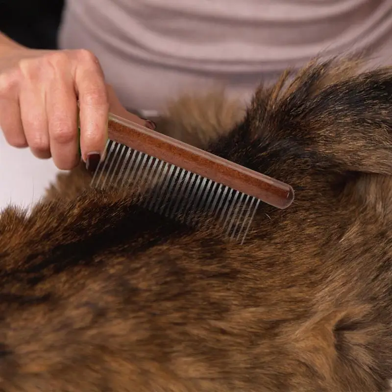 Cepillo de pelo para gatos, removedor de pelo de masaje con dientes de acero inoxidable, peines suaves para el cuidado de mascotas para eliminar enredos, perro portátil - imagen 4