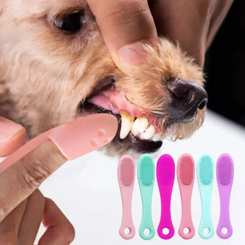 Cepillo de dientes de silicona para perros y gatos, cepillo de limpieza suave para espinillas y nariz, lana - imagen 5