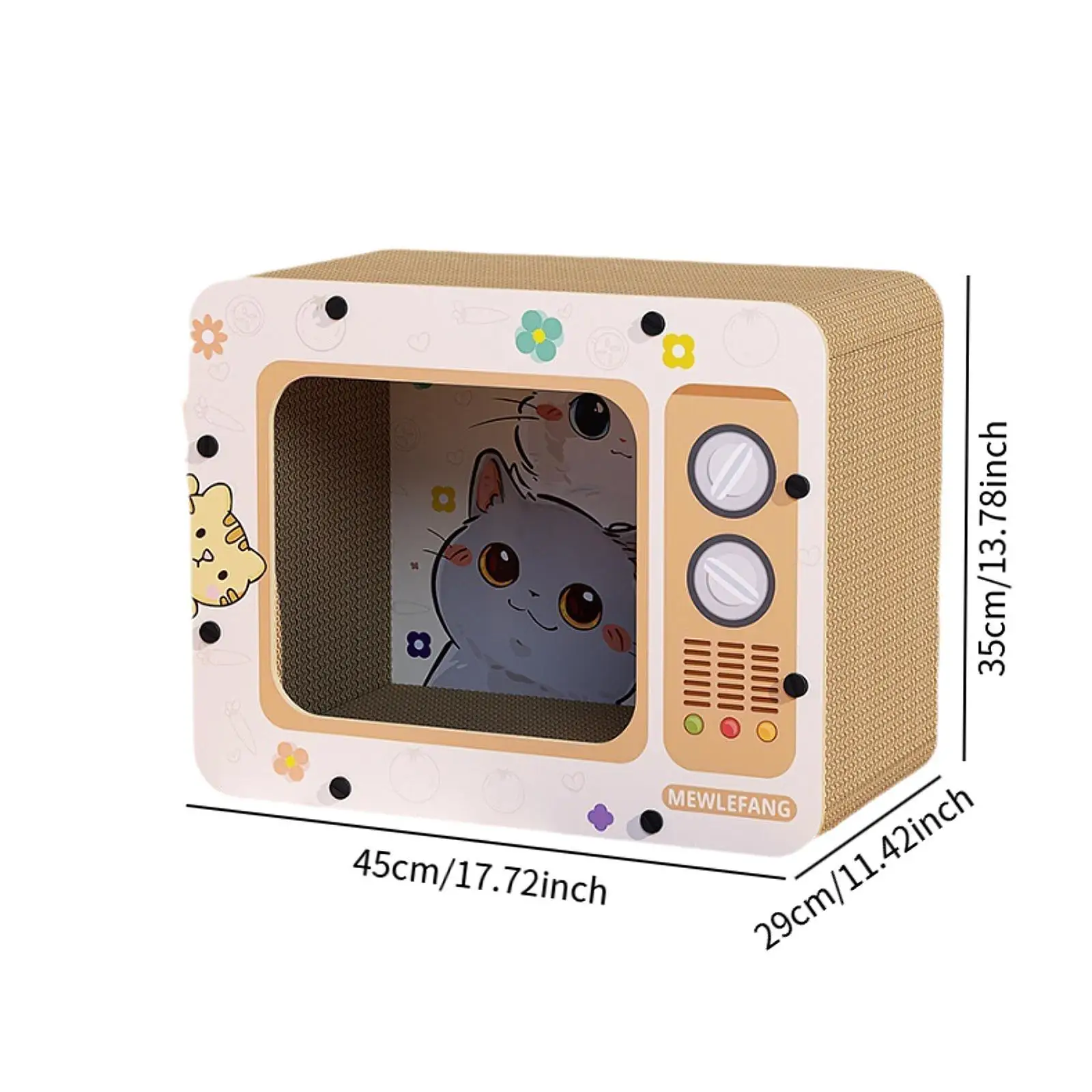 Cat Bed for Indoor Cats Large Condo Cave TV Designed Pet Toy Cat Scratcher