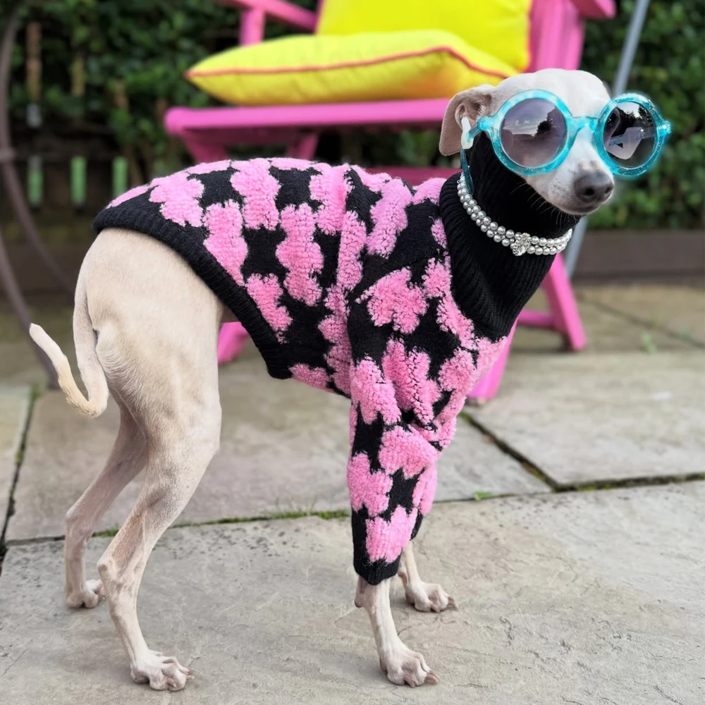 Abrigo de punto floral rosa para perros Greyhound y Whippet - imagen 5