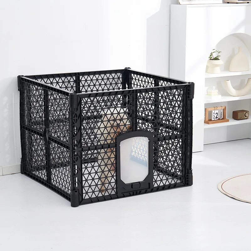Corral plegable para perros y gatos con puerta de cierre