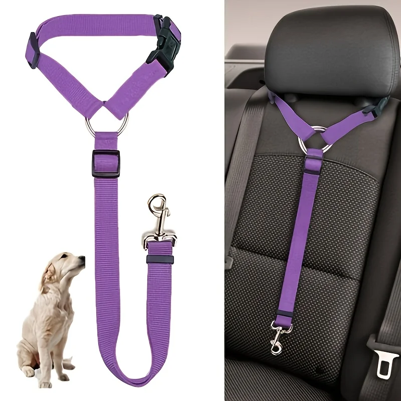 Cinturones de seguridad para coches de mascotas, con este arnés ajustable, correa de plomo
