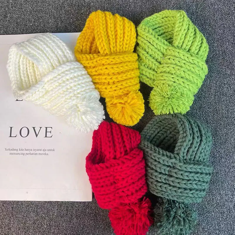 Bufanda para mascotas con patrón tejido de oso de peluche, bufanda de lana para mascotas, Collar para cachorros, accesorios para perros, Navidad, Halloween