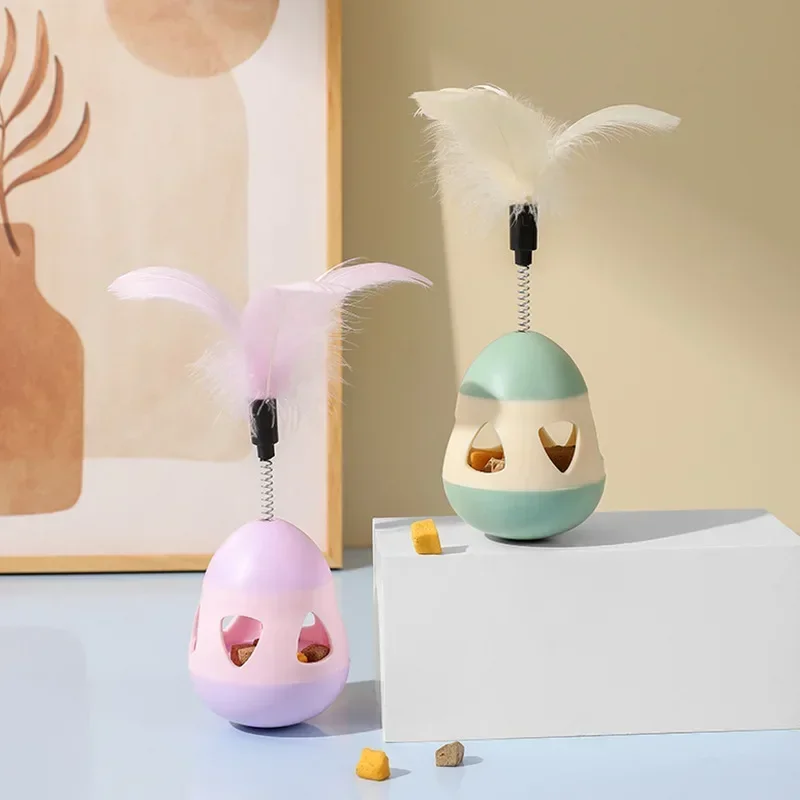 Nuevo vaso de juguete para mascotas, palo de rompecabezas de plumas para gatos, provoca automáticamente los gatos para aliviar el aburrimiento, productos para mascotas - imagen 3