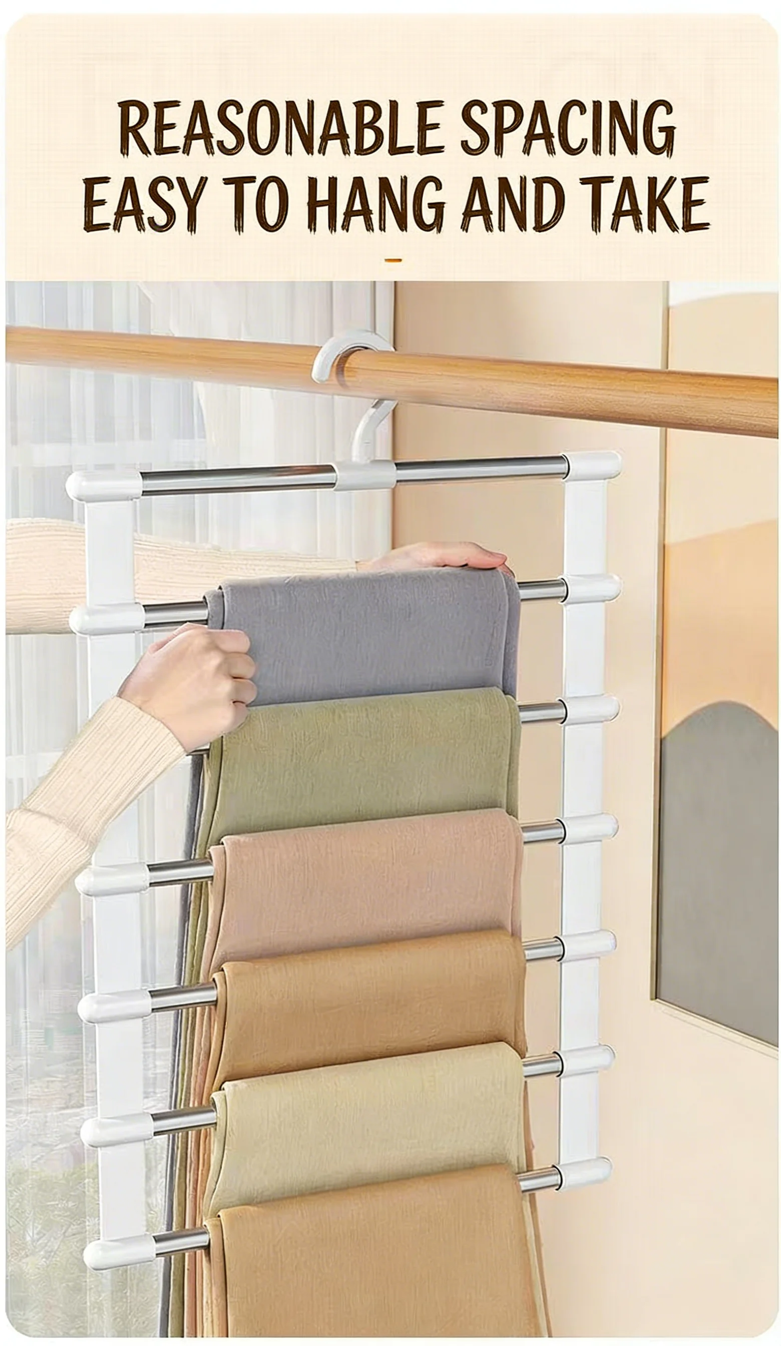 Estante multifuncional para pantalones con escalera nube en el hogar - imagen 3
