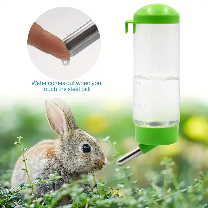 Botella de agua automática para mascotas, Color sólido, Material PE, Ideal para conejos, visón, gato, ardilla, con bolígrafo, 400ml, 1 ud. - imagen 2