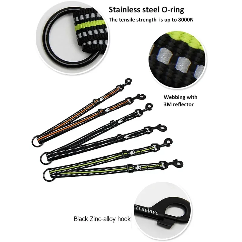 Correa doble de nailon reflectante Truelove para perros, acoplador para dos perros, correa para mascotas sin enredos para entrenamiento de todas las razas, correr, triangulación de envíos - imagen 4