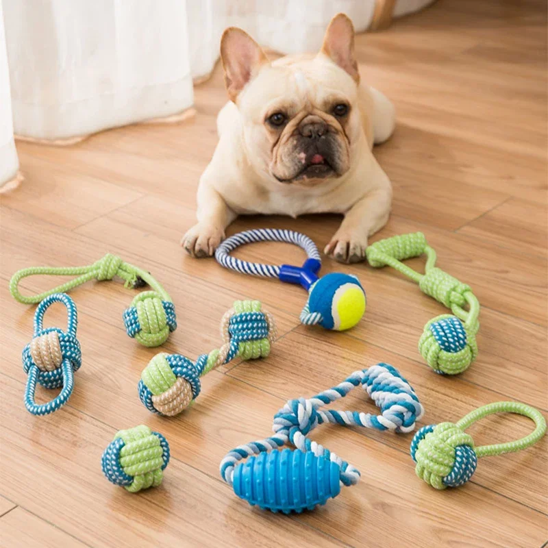 Juguete de cuerda para perros resistente a mordeduras, juguete para mascotas, juguetes para masticar lavables para perros pequeños, limpieza de dientes, juguetes interactivos para perros, accesorios para mascotas - imagen 3