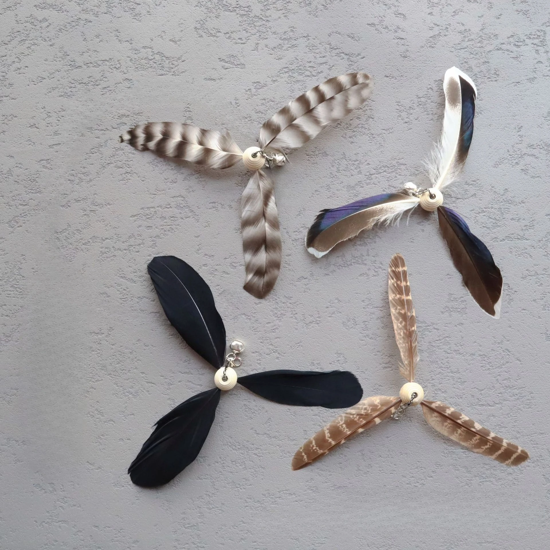 Juguete para gatos con plumas, juguete para mascotas, divertido palo para gatos, Teaser giratorio para gatos con plumas - imagen 2