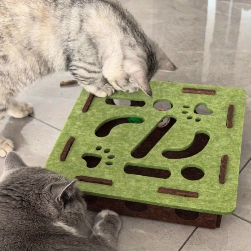 Rompecabezas de juguetes para gatos, caja de laberinto interactiva de estimulación Mental y juegos sensoriales para gatitos de interior, rompecabezas divertido para gatos inteligentes - imagen 4