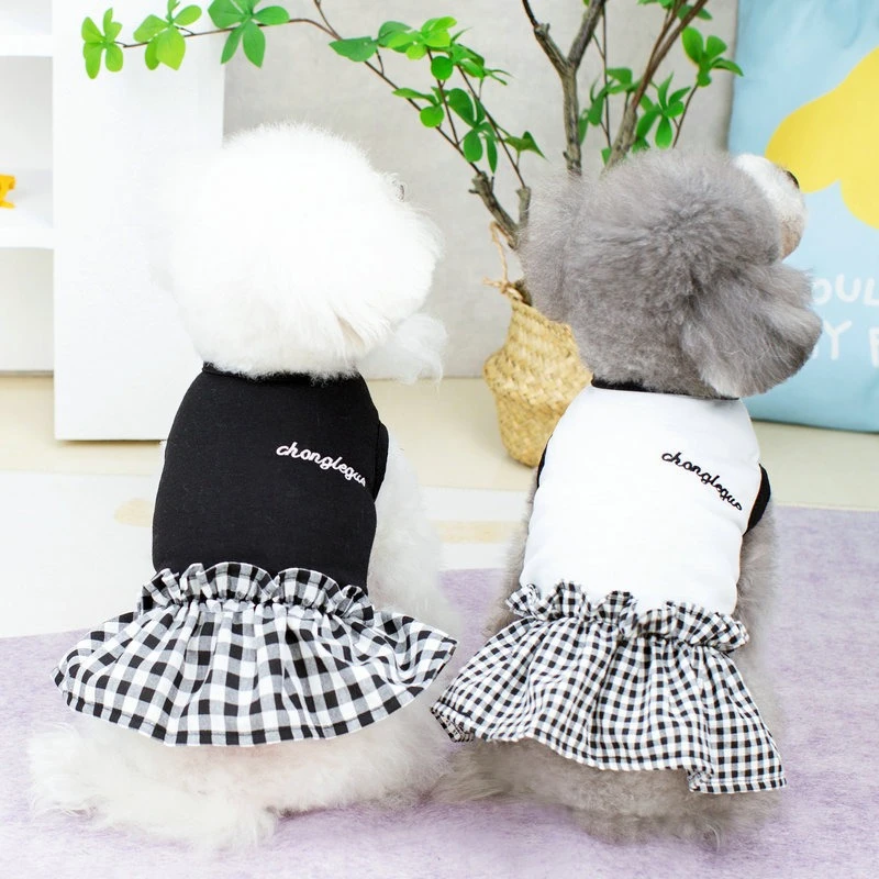 Ropa corta de celosía para perros pequeños, chaleco de Bulldog Francés transpirable de verano para niñas, vestido sencillo negro de verano, ropa de Yorkshire para mascotas