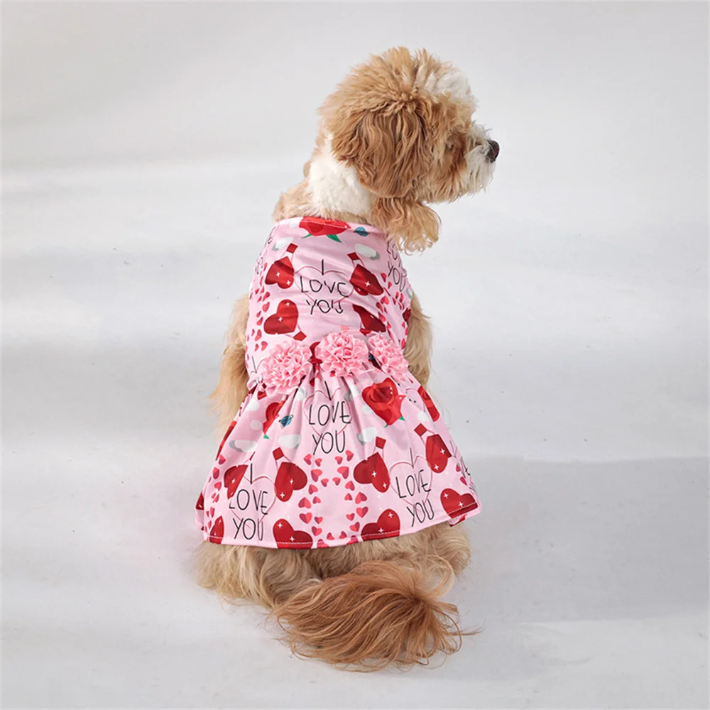 Vestido con lazo para perros y gatos - ropa de primavera y verano - imagen 5