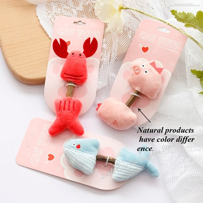 Juguete de madera con hierba gatera Natural para gatos, pasta de dientes Molar de seguridad, limpieza de ramas, aperitivos para gatos, juguetes para gatitos, muñeca bonita, suministros para mascotas - imagen 2