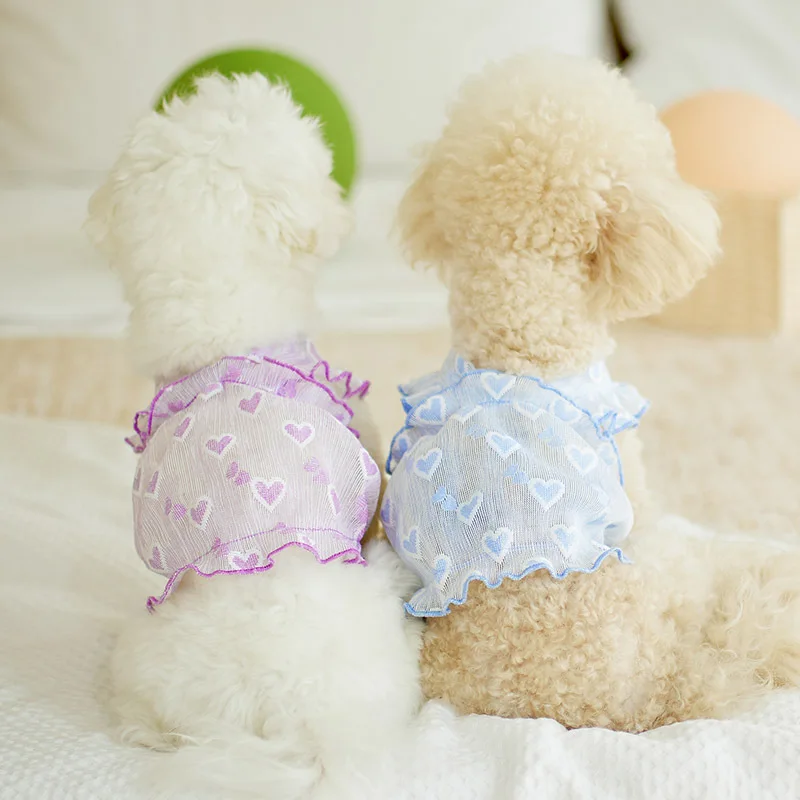 Falda para perro pequeño, chaleco elástico transpirable, ropa fina para perros pequeños, suministros para mascotas, primavera y verano - imagen 3
