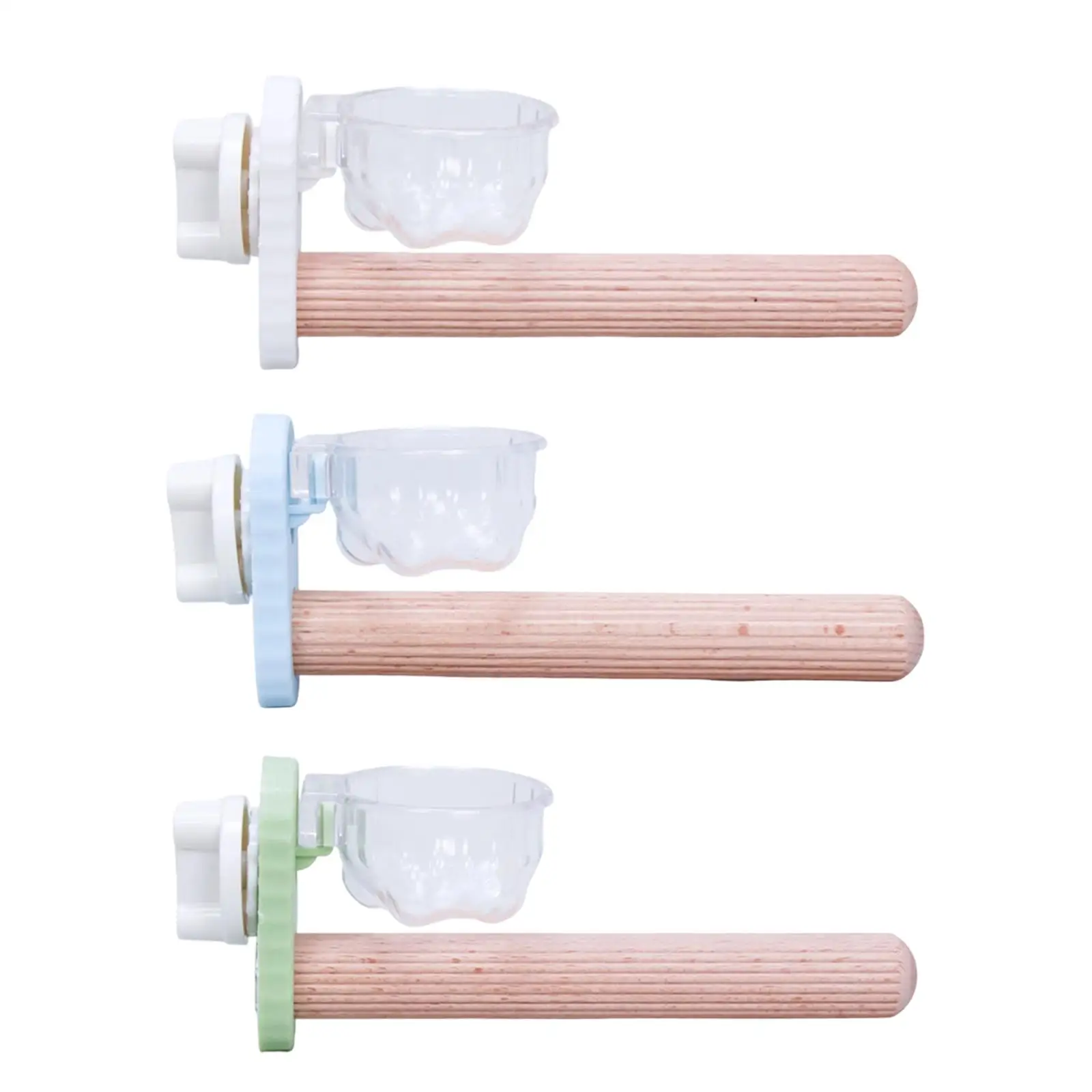 Soporte de percha para pájaros de madera dura, jaula antideslizante, accesorio, taza de alimentación para loros, periquito, Conure, cacatúa - imagen 2