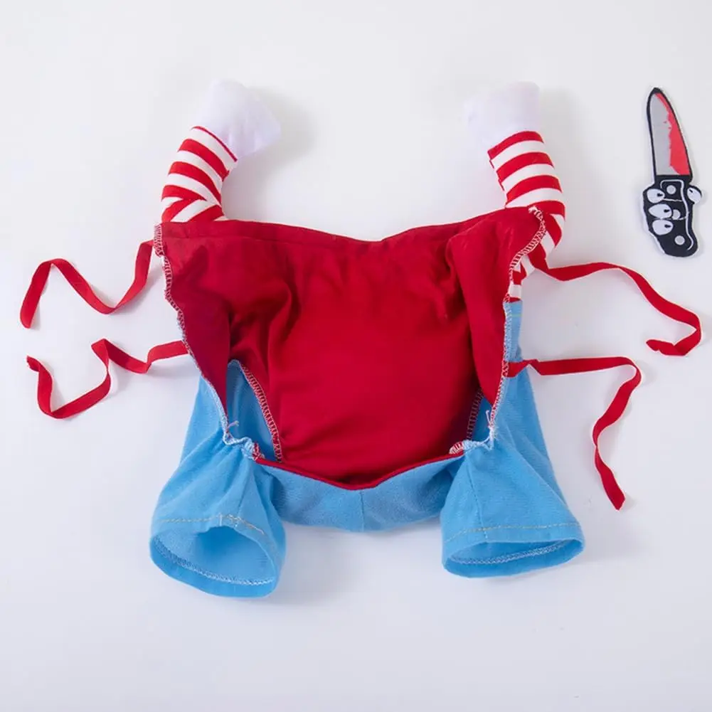 Disfraz de perro de muñeca mortal para mascotas, peluca de muñeca divertida, ropa de Cosplay de perro Pug, disfraz de fiesta de Halloween para perros pequeños, medianos y grandes - imagen 2