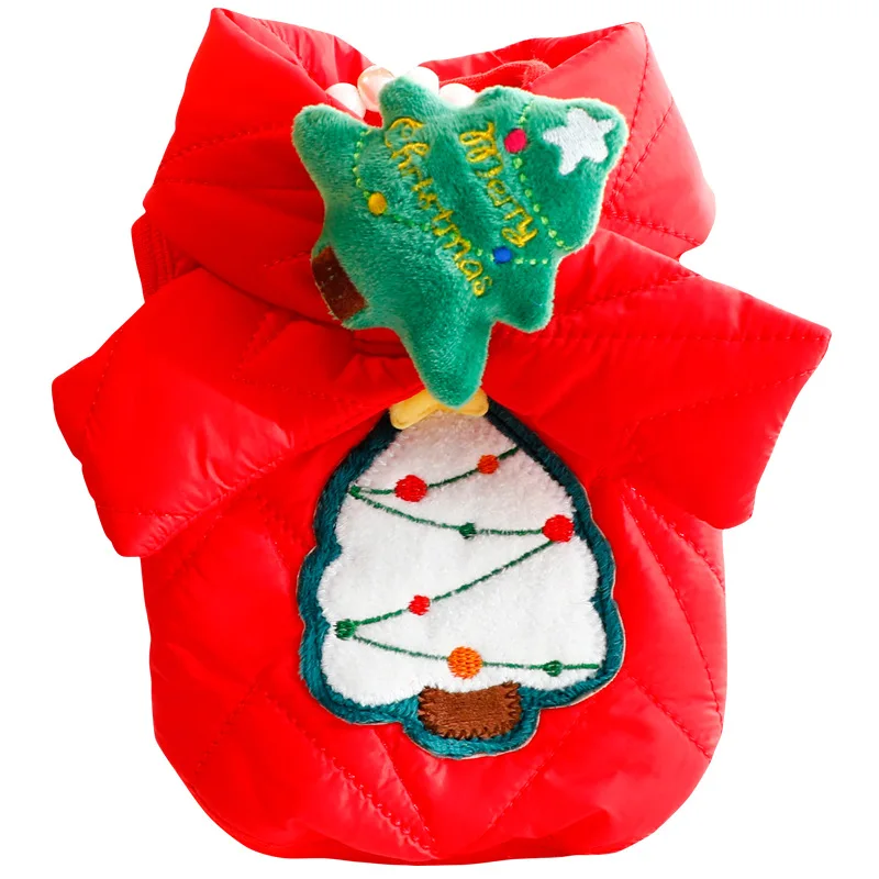 Traje de Otoño Invierno para mascotas, bufanda gruesa de princesa para gatos, abrigo de tracción, oso de peluche para perros pequeños, ropa navideña para cachorros - imagen 5