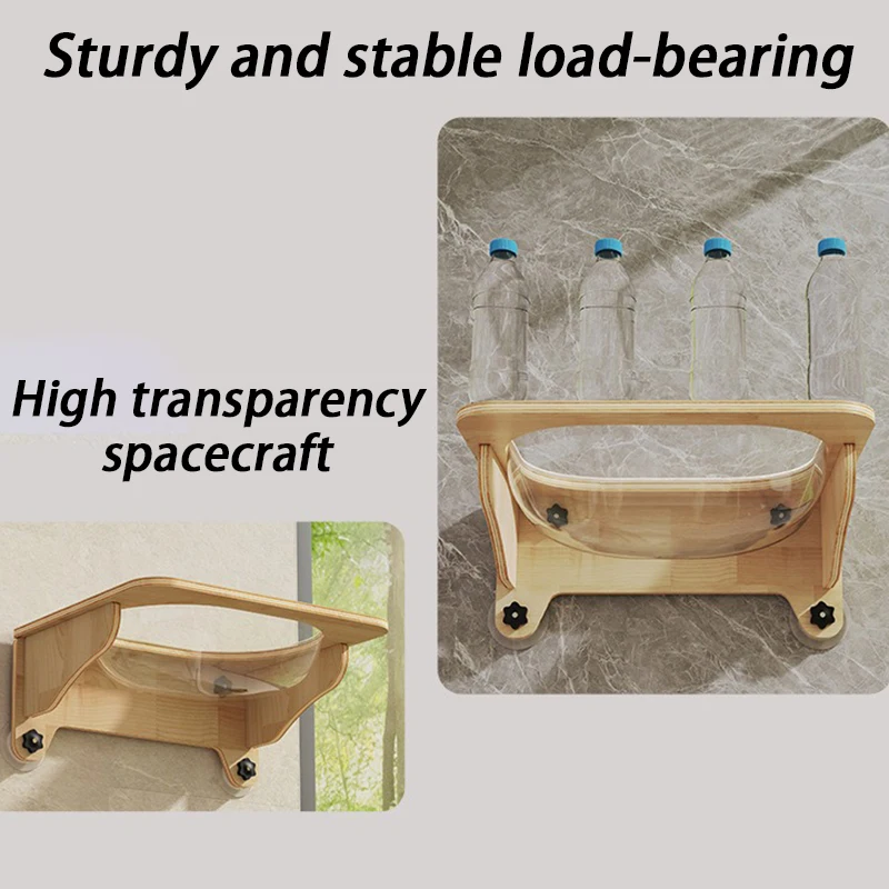 Ventosa montada en la pared, hamaca para gatos, ventana colgante, poste rascador transparente para gatos, cuerda de algodón, marco de escalada, suministros para mascotas - imagen 5