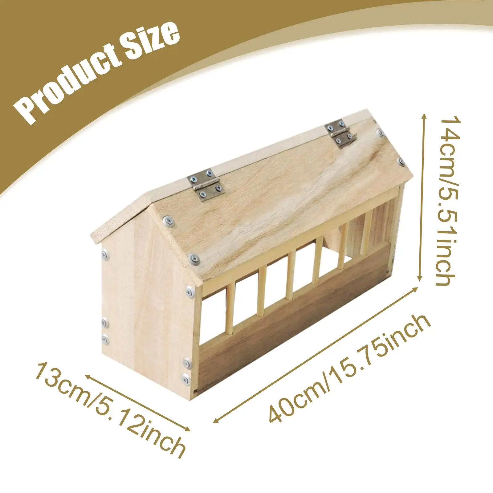 Pigeon Feeder Trough Chicken Feeder Box Container Wood Feeding Equipment for Pigeons Parrots Quails Ducklings Poultry