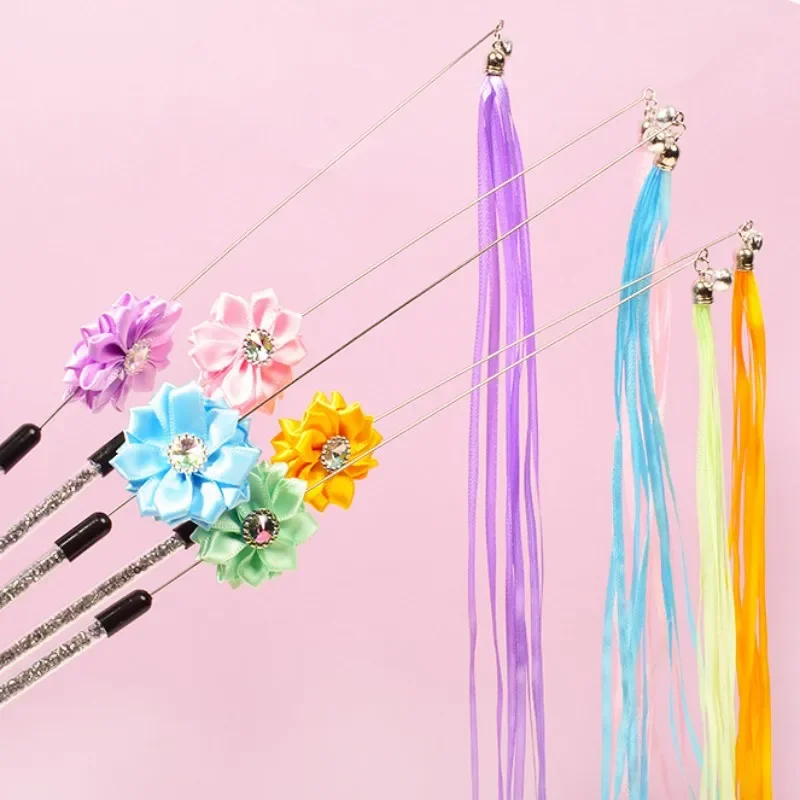 Juguetes para gatos, palo con borla, juguetes para gatos, alambre de acero interactivo, mango largo, rompecabezas para gatos, borla para rascar, juguete para gatos con campana, productos para mascotas - imagen 4