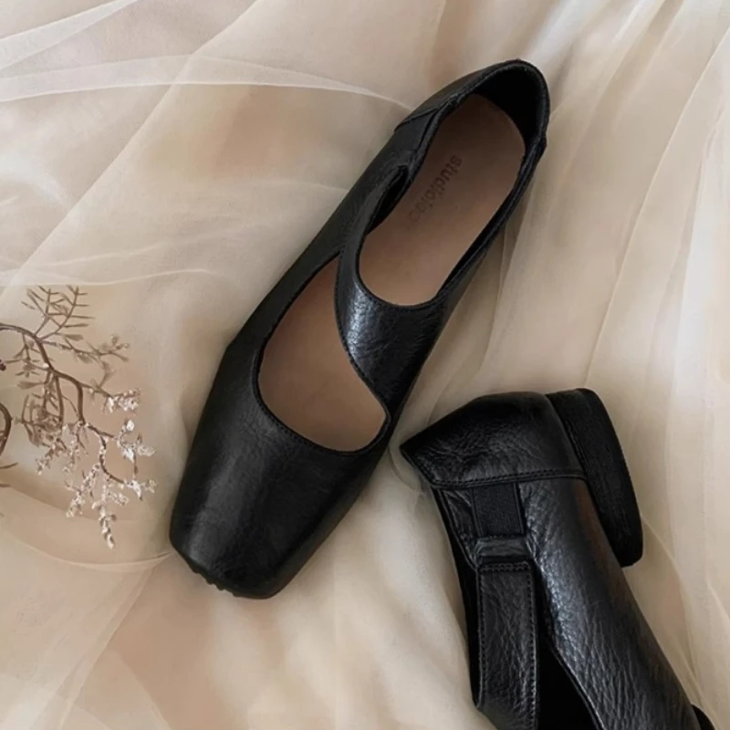 Zapatos de mujer Mary Jane cuero tacón grueso punta cuadrada - imagen 3