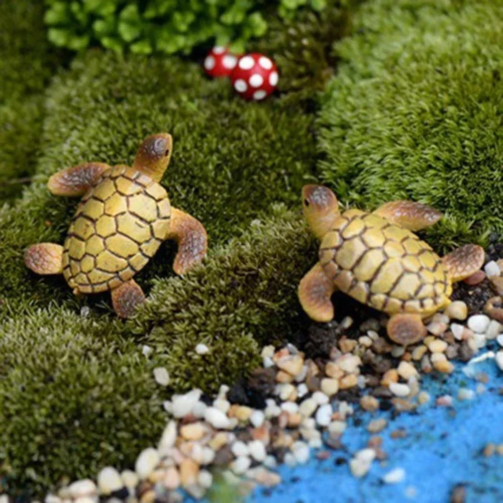 Mini modelo de tortuga marina, adornos de resina para acuario, pecera, accesorios de decoración de paisaje para el hogar, accesorio de diseño de mano de obra fina, 1 ud. - imagen 2