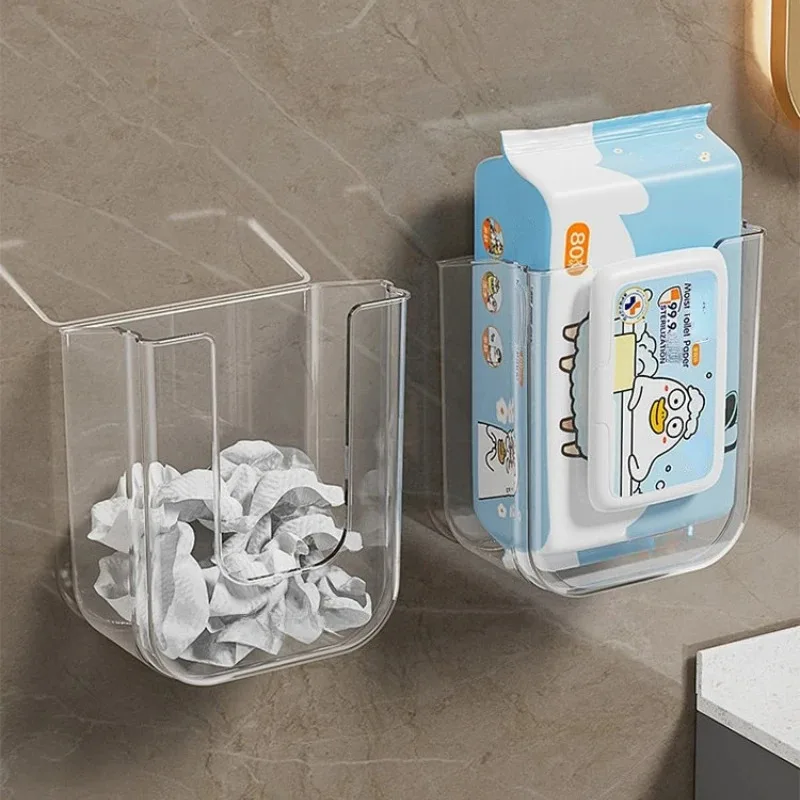 Dispensador de toallitas húmedas montado en la pared, caja de almacenamiento de pañuelos sin taladro, cocina, baño - imagen 5