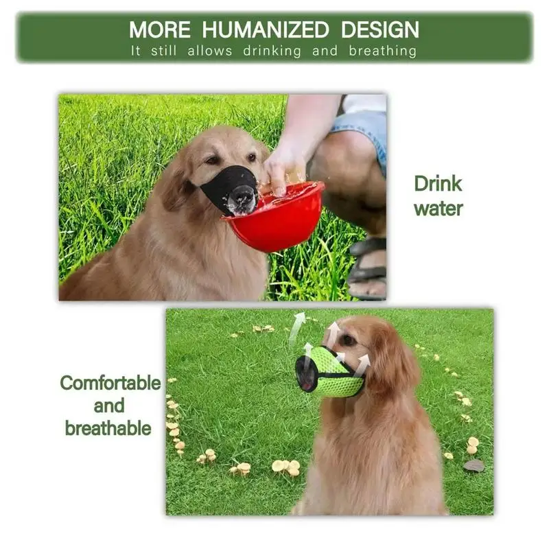 Bozal para perros de tamaño mediano, bozal para ladridos, malla de aire suave, transpirable, patrón de correa ajustable, boquillas para mascotas pequeñas - imagen 3