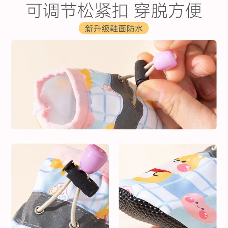 Zapatos para perros pequeños, no caen los pies, peluche antisuciedad, reflectante, para salir, cubierta de pie de suela blanda, zapatos para mascotas, artículos para mascotas - imagen 2