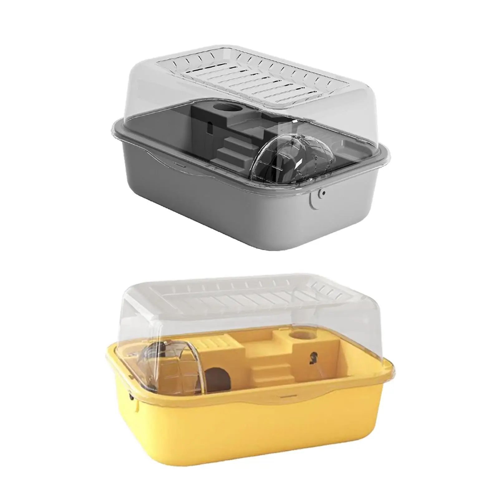 Hamster Cage Acrylic Hamster Enclosure Luxury Openable Top with Water Bottle Breathable Habitat Small Animal Cage Mice