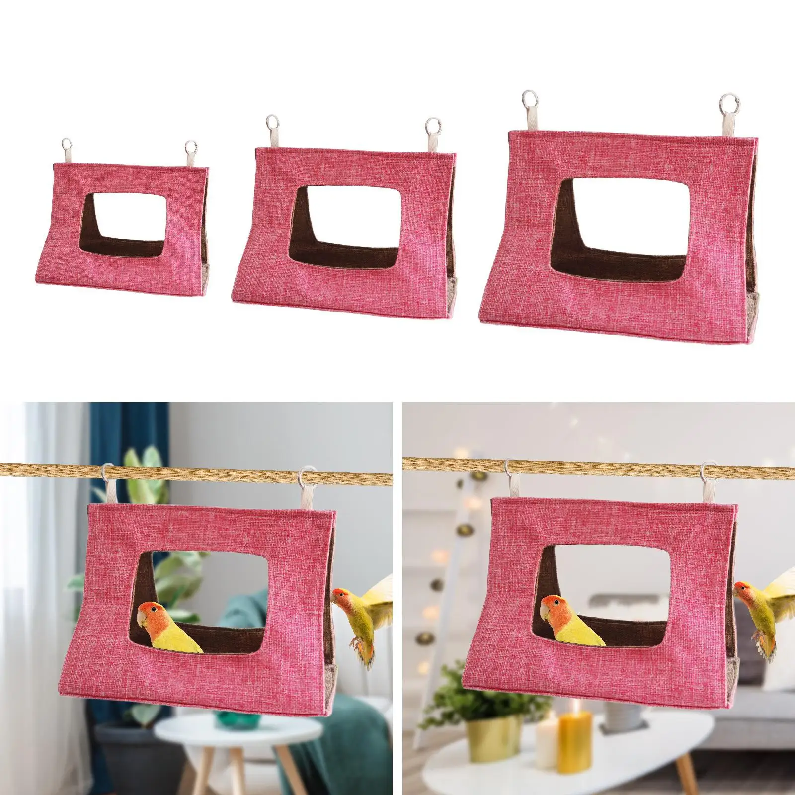 Bird Hammock Bird Nest House Hideaway Hanging Cave Comfortable Nest Bed Accessories for Macaw, Cockatoo, Parakeet, Parrot