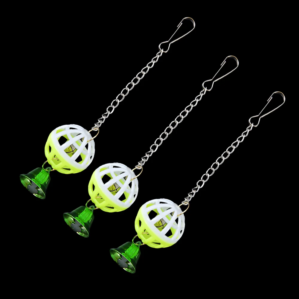 Juguetes bonitos para loros, juguetes para mascotas, periquito para escalar, morder, masticar, columpio colgante, Bola de campana, anillos de campana de dos colores para pájaros - imagen 4