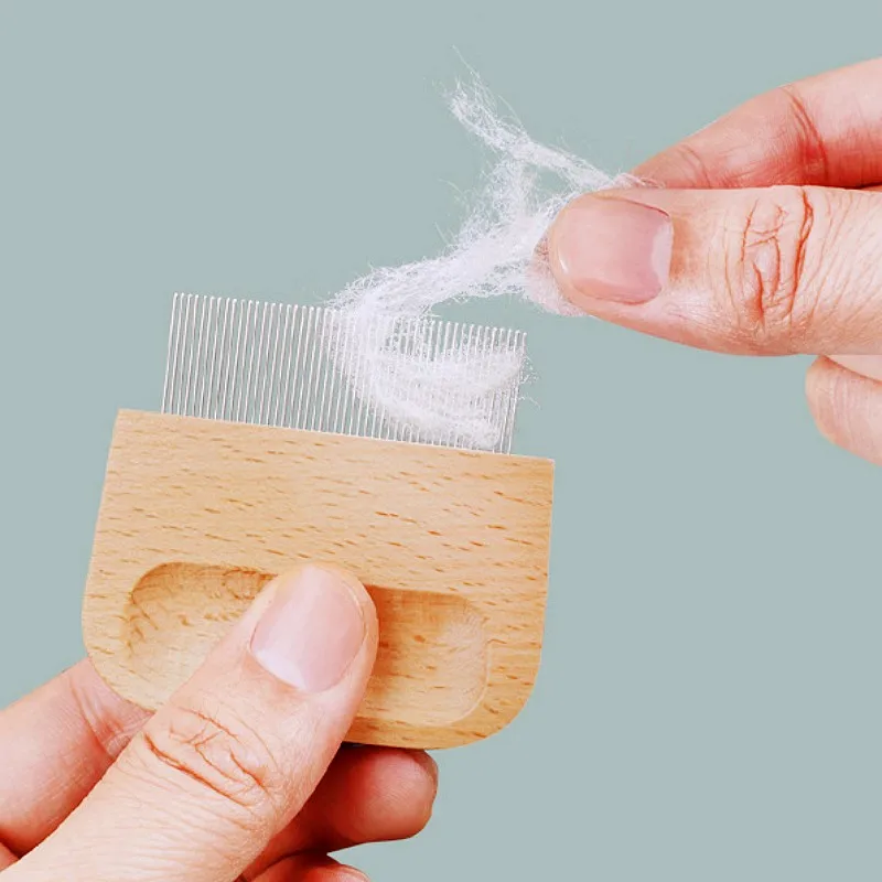 Peine para perros, cepillo para perros de madera maciza, removedor de pelo para mascotas, cepillo de bambú para gatos, peines de dientes densos para el cuidado de perros, peine de masaje, accesorios para mascotas - imagen 4
