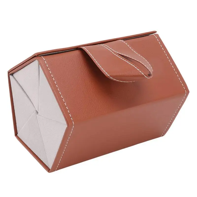 Estuche de viaje para gafas de sol para múltiples pares, organizador de gafas de sol de cuero PU plegable, estuche portátil para hombres y mujeres, soporte para gafas de 5 ranuras - imagen 3