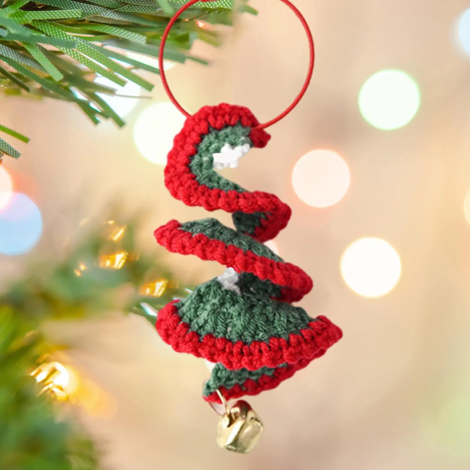 Adorno colgante para árbol de Navidad, regalo DIY, tejido ligero, reutilizable, Navidad - imagen 5