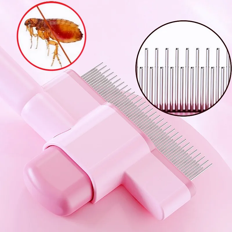 Peine para perros, cepillo de masaje para gatos, removedor de pelo para mascotas, cepillo para perros autolimpiante, peines automáticos para pelo de gato, peine para el cuidado de mascotas con apertura de nudos