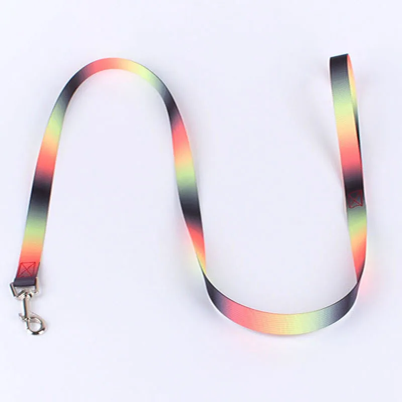 Conjunto de Collar y correa de nailon para mascotas, Collar ajustable con gradiente de Color, arnés para perros grandes, medianos y pequeños, suministros para mascotas, accesorios - imagen 5