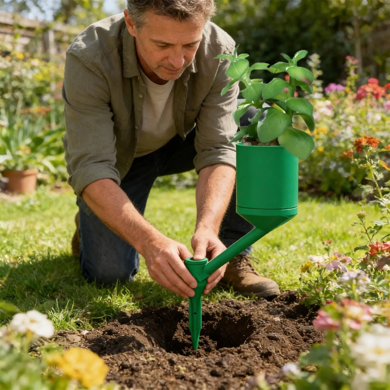 Riego automático plantas giratorio estaca reutilizable aspersor lento - imagen 4