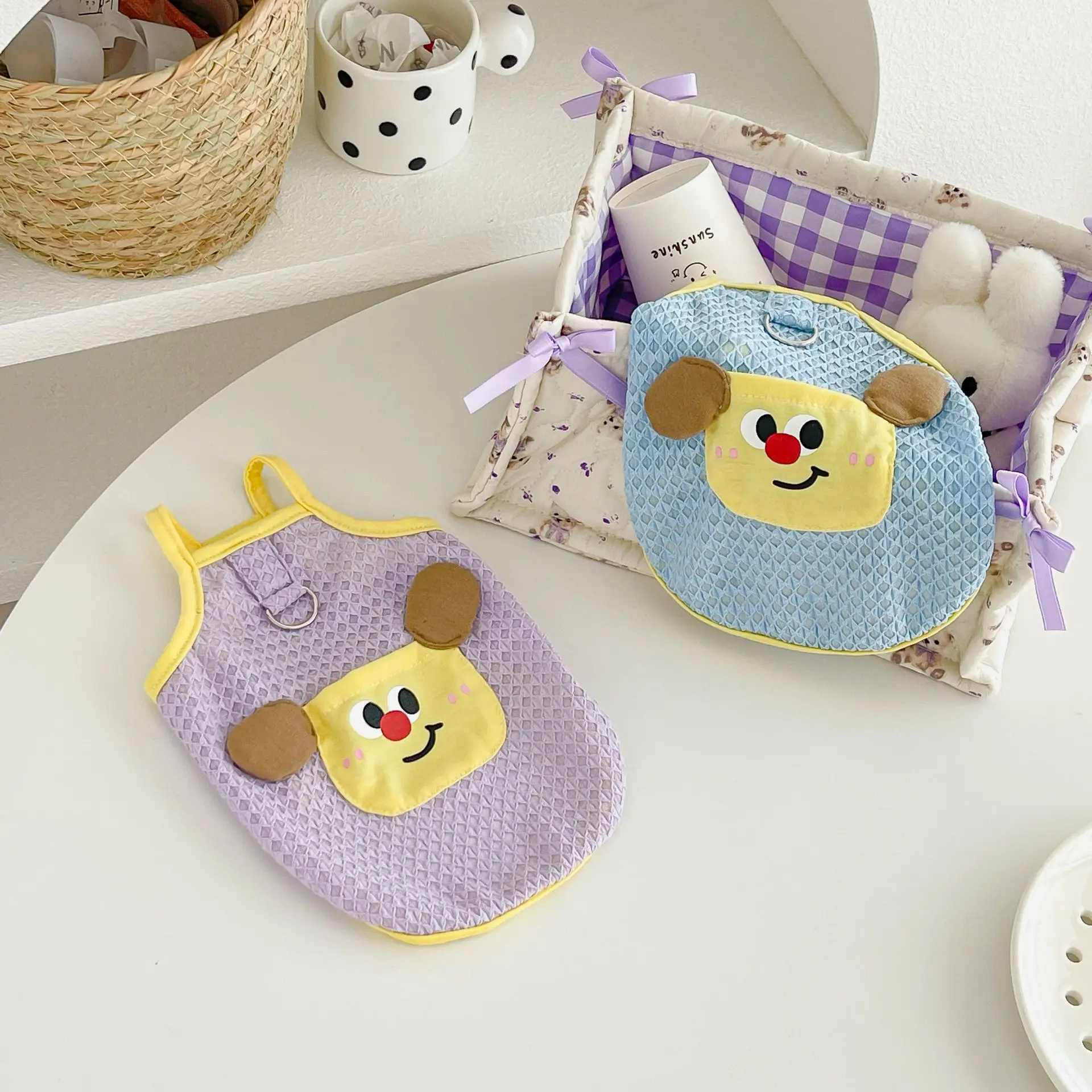 Top con correa para perro de primavera para mascotas, ropa para cachorros pequeños y medianos con bonitos dibujos para perros pequeños y medianos - imagen 4