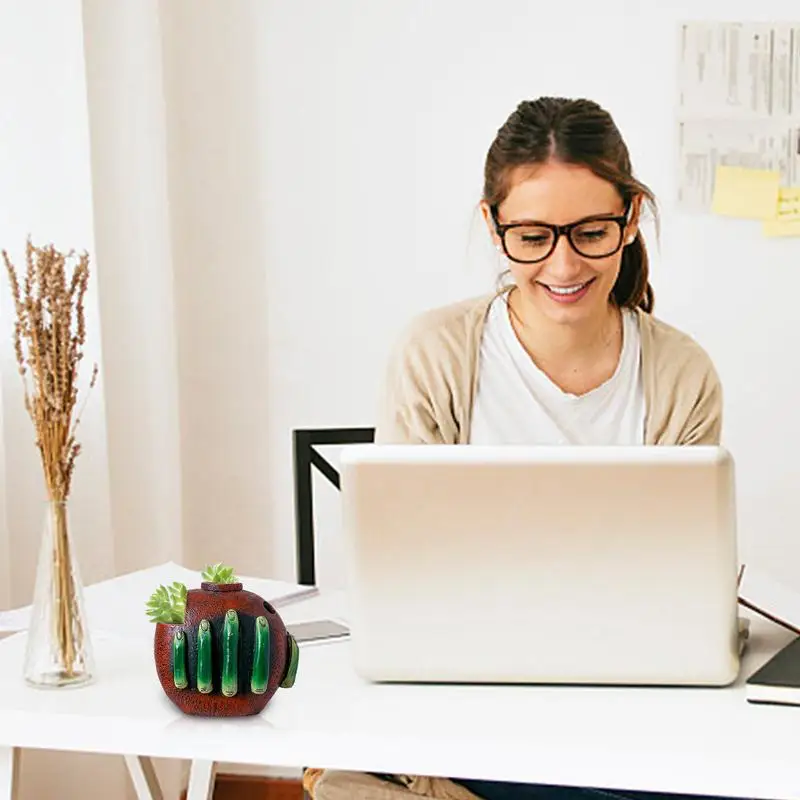 Maceta de resina para plantas suculentas, jarrón decorativo reutilizable para jardines, salas de estar y balcones - imagen 5