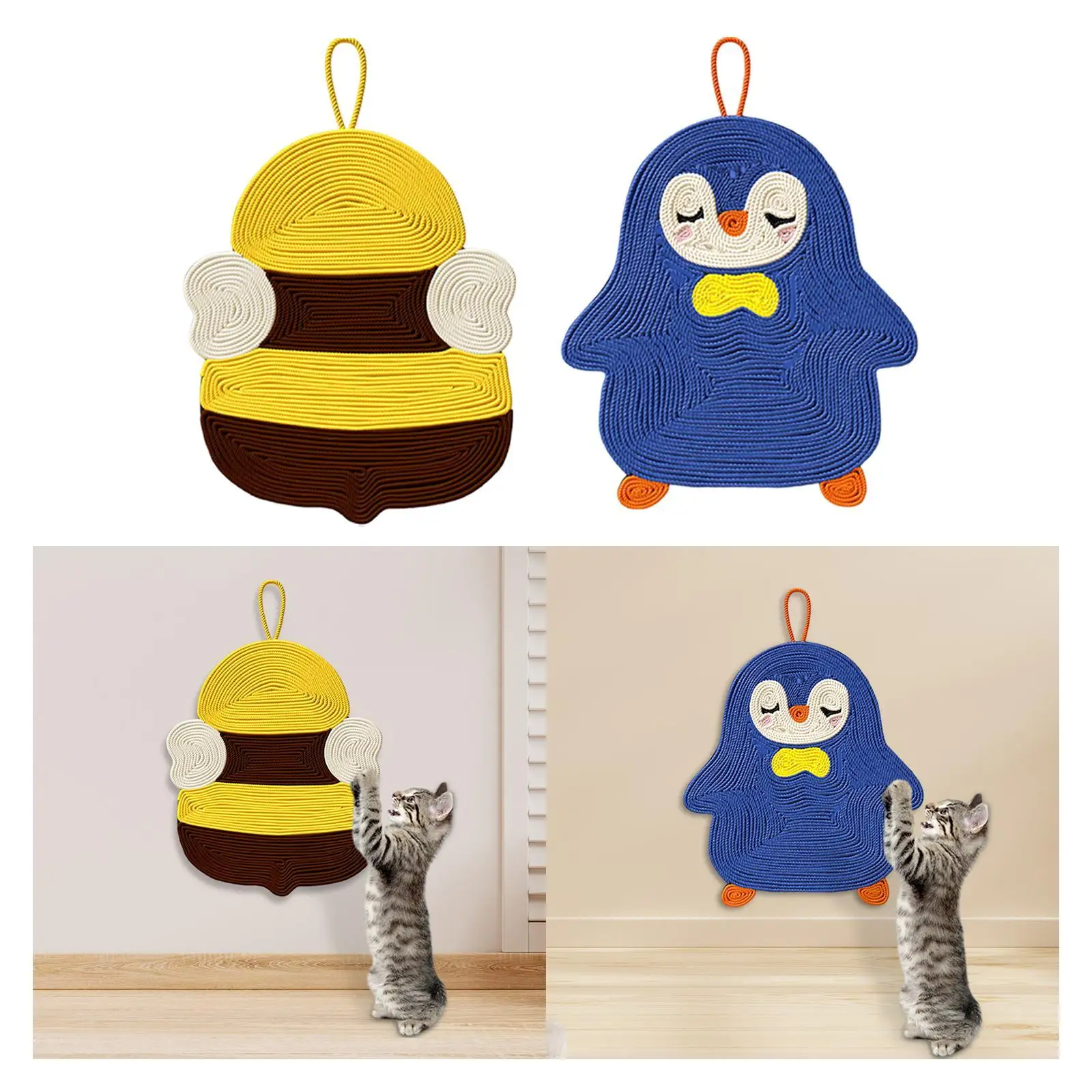 Cat Scratch Mat Cat Sleeping Pad Anti Slip Protect Sofa and Furniture Cute Wall Mounted Cat Floor Scratching Pad Rug Exercise