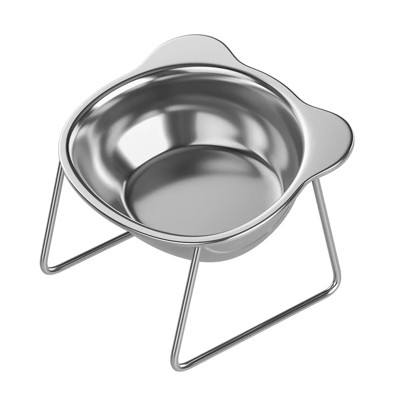 Soporte saludable para cuencos para mascotas de acero inoxidable, alimentador elevado ecológico, fácil de limpiar, soporte duradero para el cuello, diseño antiderrames