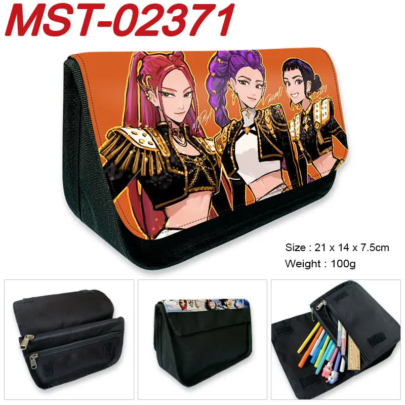 Estuche para lápices de Anime k-pops Demon Hunters, bolsa de almacenamiento para estudiantes, caja de bolígrafos de dibujos animados Rumi Zoey Mira, suministros escolares para Cosplay, juguete de Halloween - imagen 3