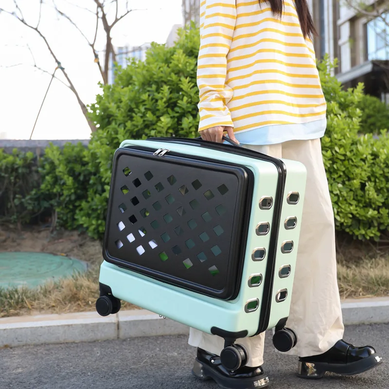 Bolsa portátil para mascotas, accesorios de viaje para gatos, transportador grande y transpirable para perros pequeños, cubierta de carrito, mochila con ruedas, productos para gatos - imagen 4