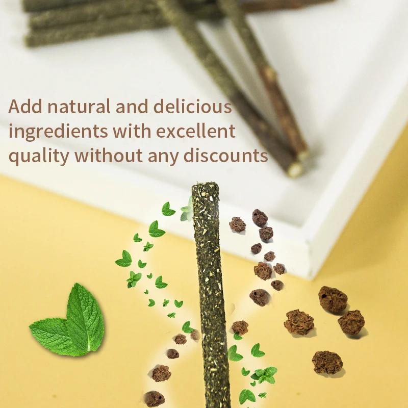 Palo Matatabi Natural para gatos, varillas de menta para atrapar mordeduras, limpieza de dientes, tratamiento, suministro para mascotas, juguetes para gatos, 6 piezas - imagen 4