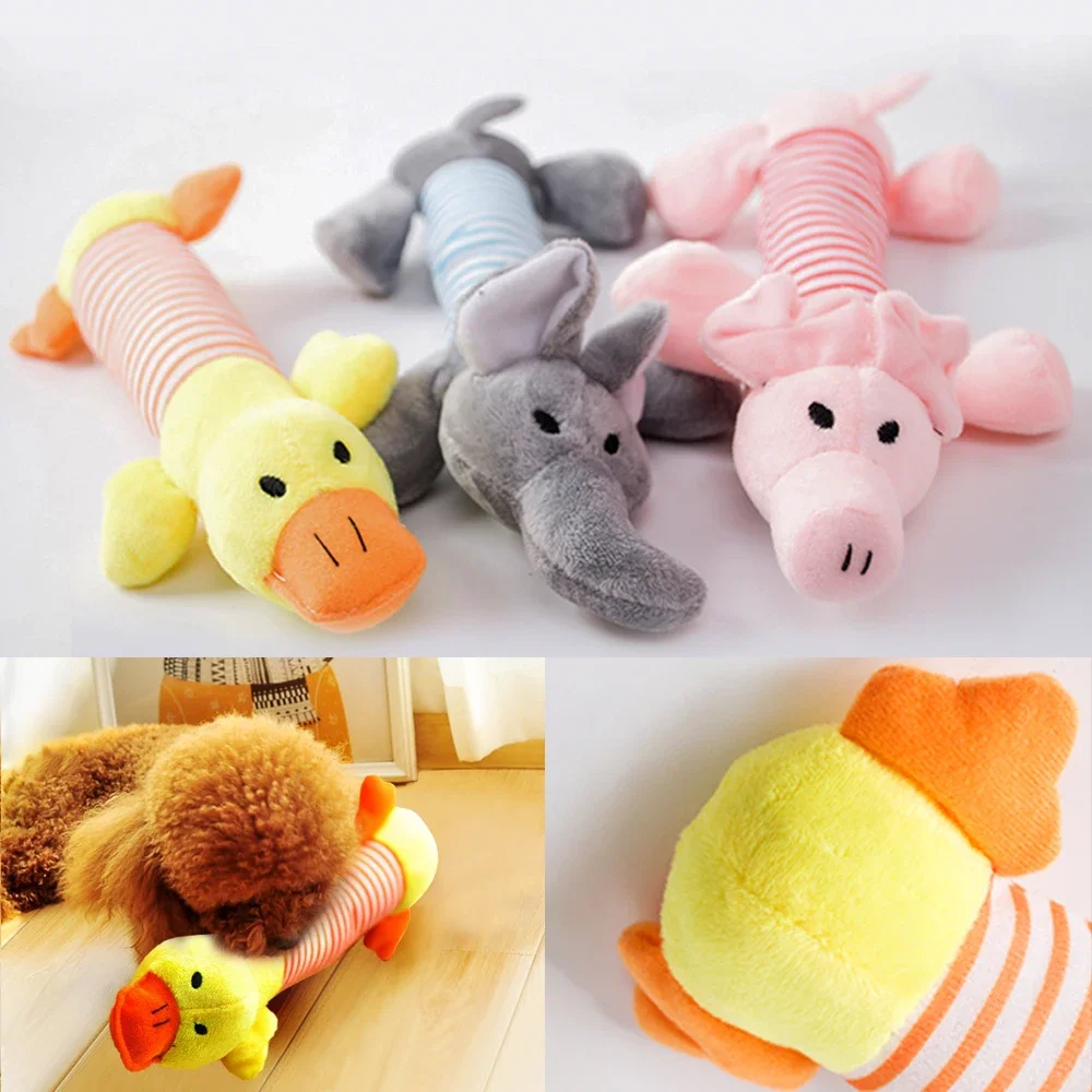 Peluche lindo elefante pato cerdo mascota perro gato chirrido sonido juguetes para perros divertido polar durabilidad masticar Molar juguete apto para todos los mascotas - imagen 2