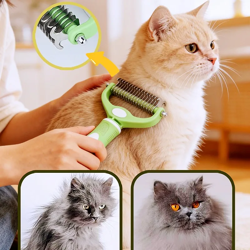 Cepillo quitapelaje doble cara para perros y gatos, desenreda pelo - imagen 4