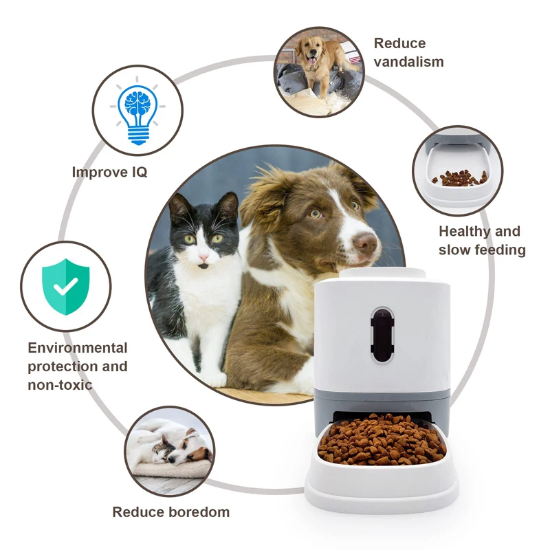 Benepaw-cuenco Alimentador automático para perro, dispensador de comida seca antideslizante para mascotas pequeñas y medianas, alimentación lenta - imagen 2