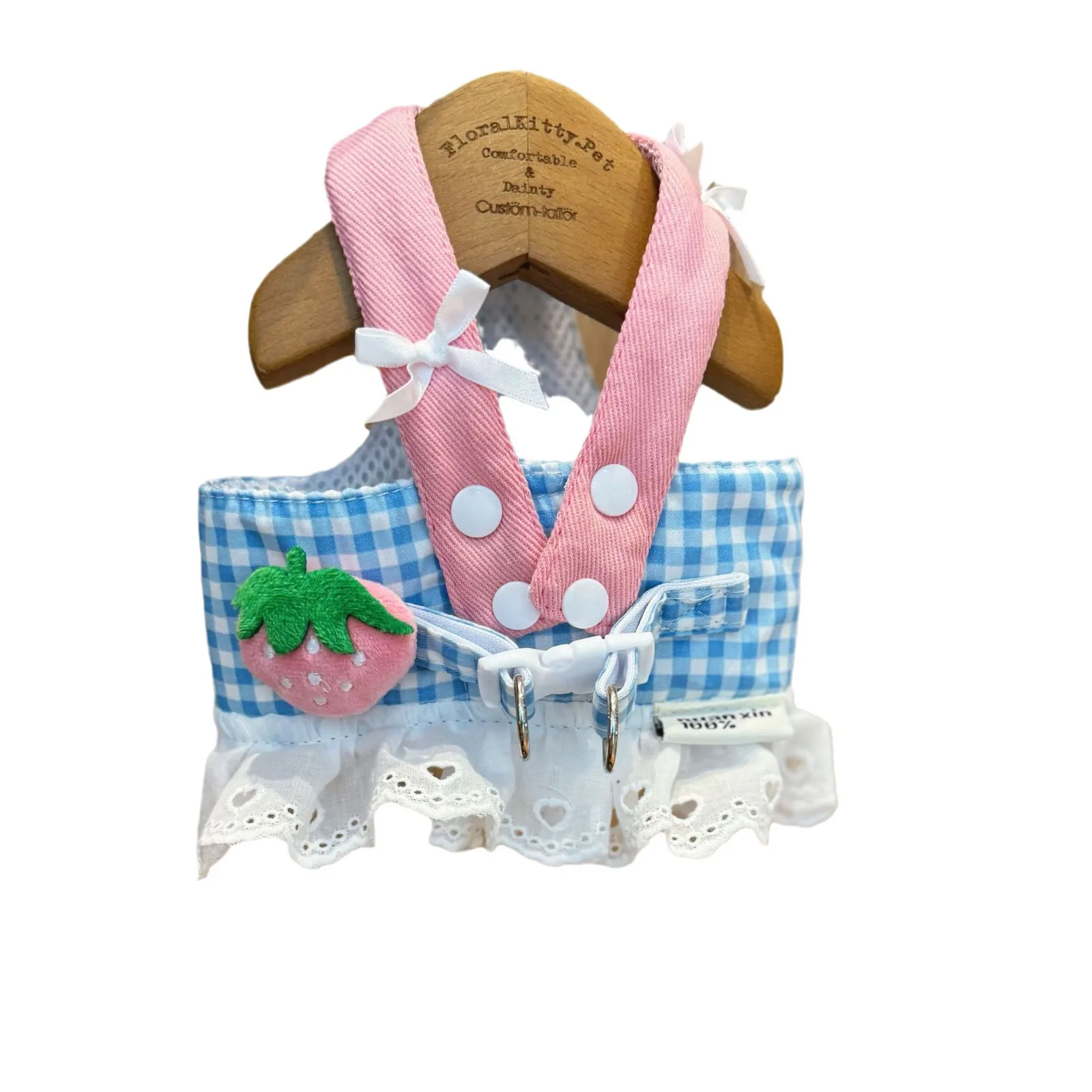 Conjunto de correas transpirables para mascotas, cuerda de tracción exterior, Marzis oso de peluche, gato, fresa, pecho y espalda - imagen 4